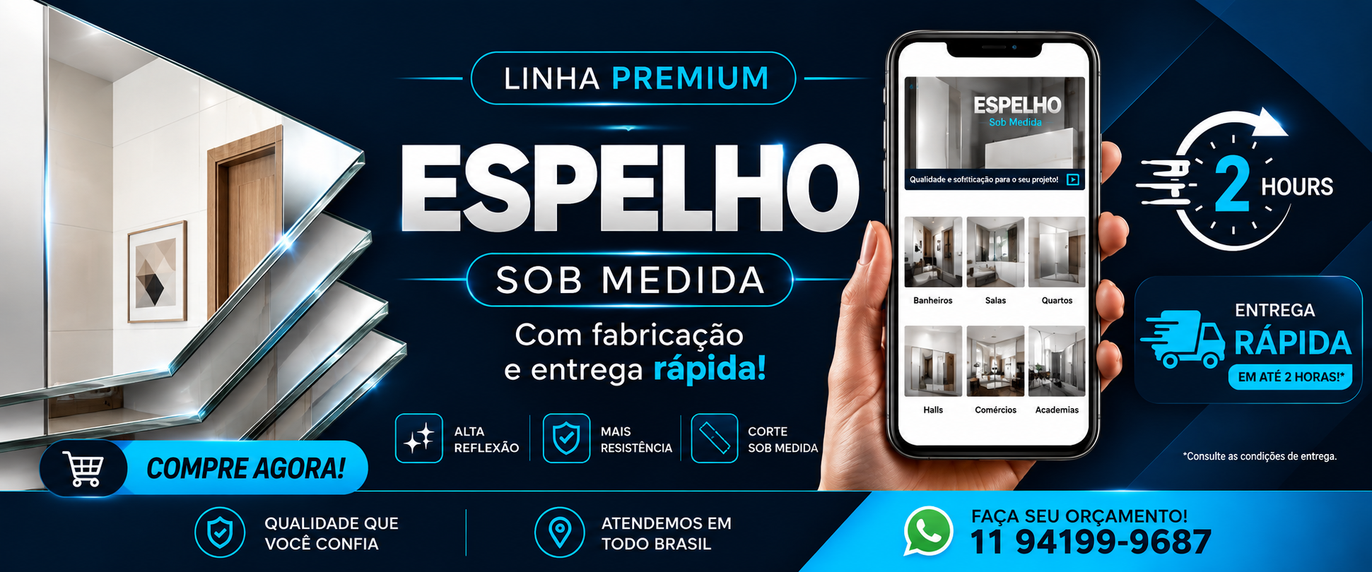 Banner Premium de Espelhos Sob Medida