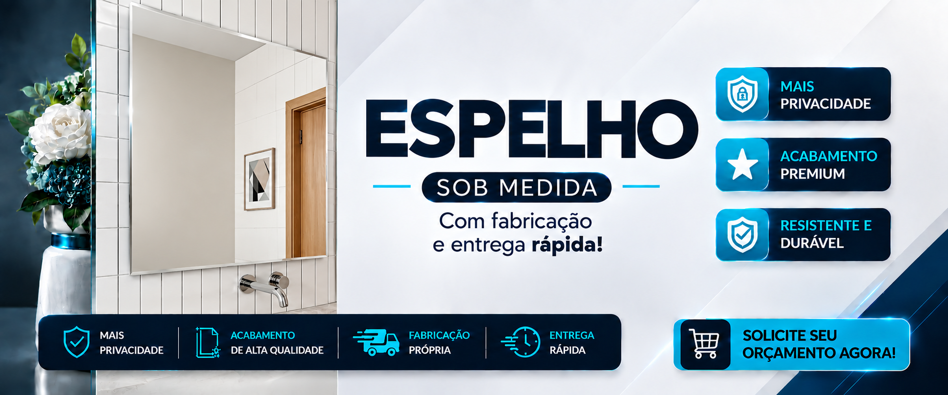 Banner Promocional de Espelho Sob Medida